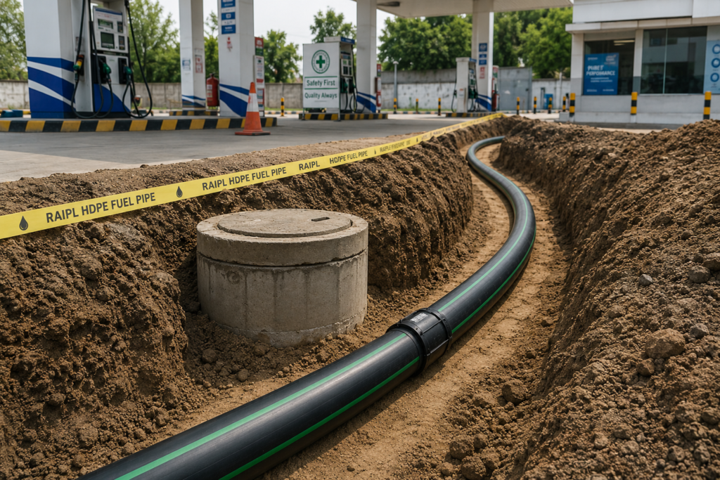 Multilayer HDPE fuel pipe barrier construction
