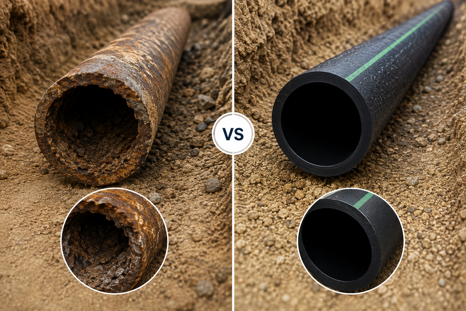 HDPE fuel pipe vs steel pipe for underground petrol pump piping