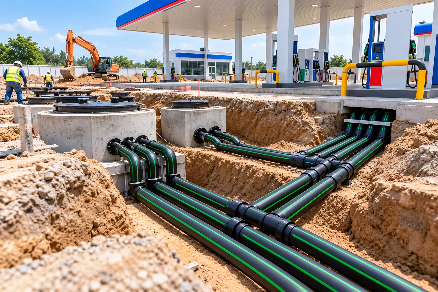 HDPE fuel pipe for petrol pump underground construction